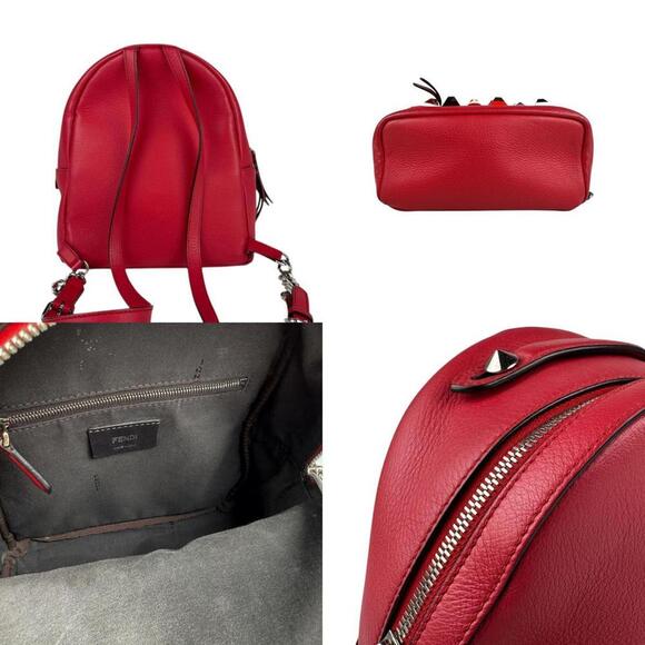 FENDI Red Leather Backpack - Picture 3 of 5